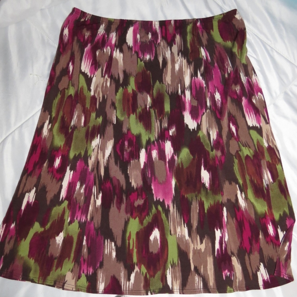 Knee-Length A-Line Skirt in Pink and Brown for Casual Wear 🤍